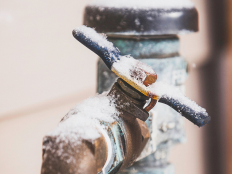 frozen water pipe turned to off position